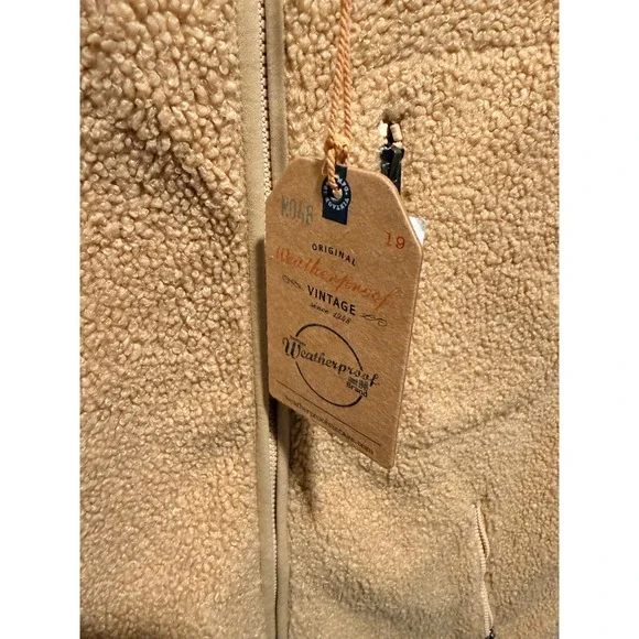 Weatherproof Vintage Mens XXL Sherpa Fleece Vest Tan Full Zip Mock Neck NWT - Picture 5 of 9
